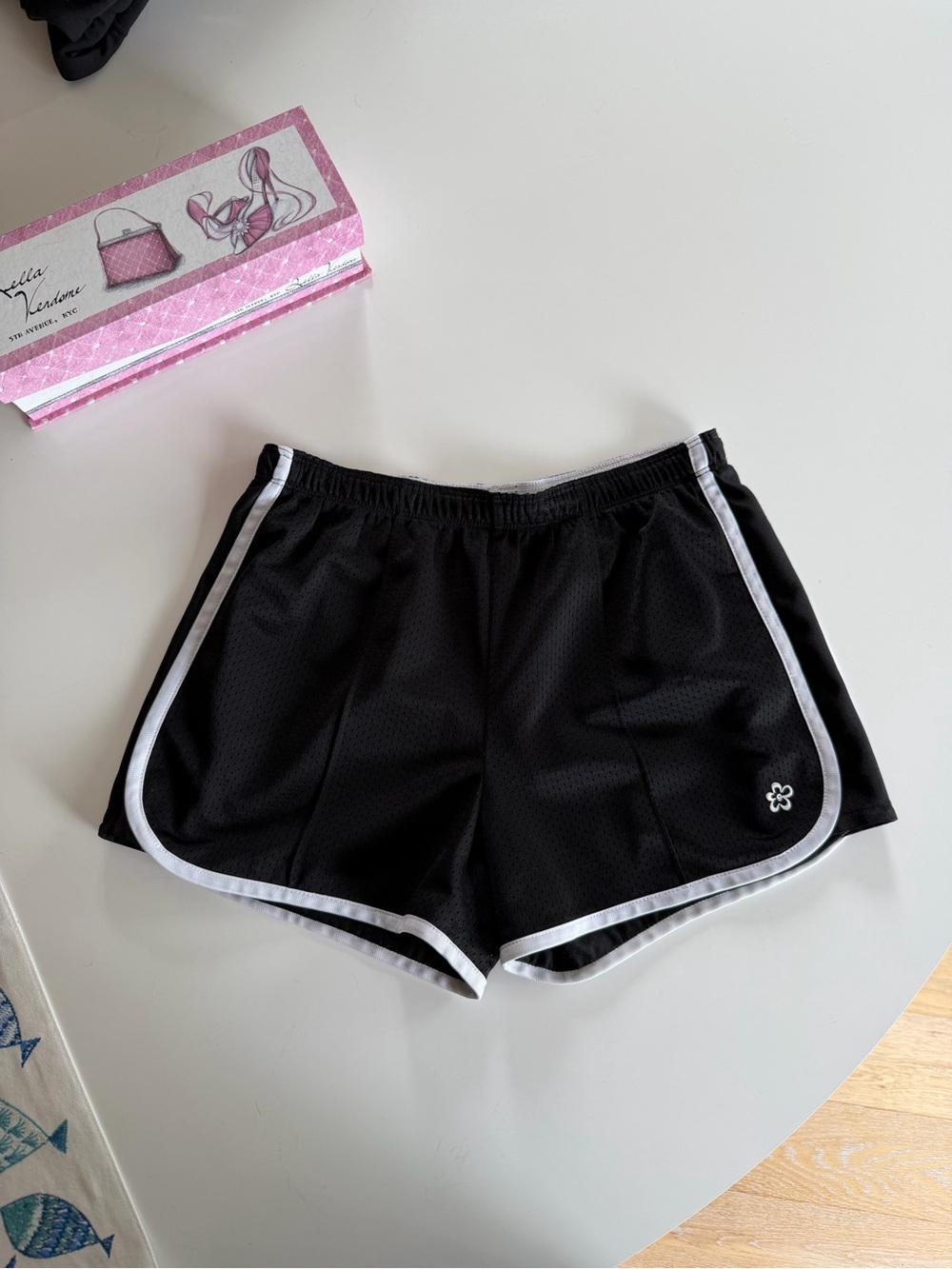 Y2K Black Shorts with White Trim